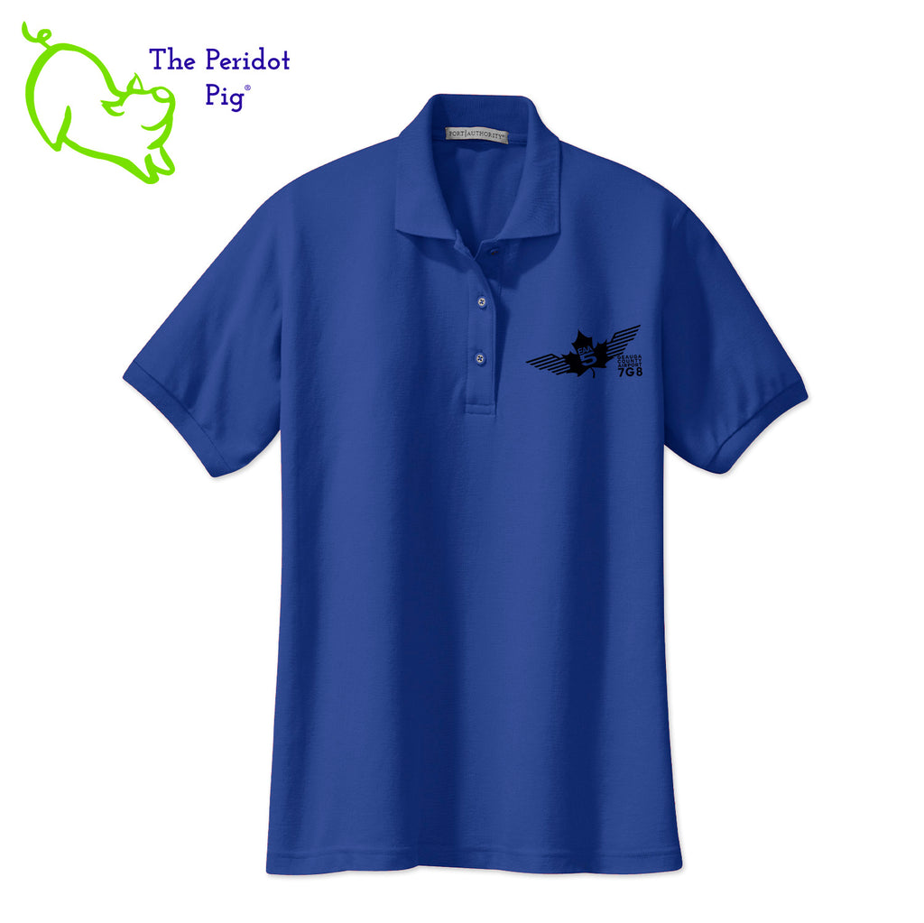 Renowned for its resilience, our incomparably comfortable classic polo is second to none. Expertly designed to resist wrinkles and shrinkage, this must-have polo delivers a luxuriously soft feel. Featuring the iconic EAA Chapter 5 logo on the left chest, you won't ever regret choosing this timeless piece. Front view shown in Royal-Black.