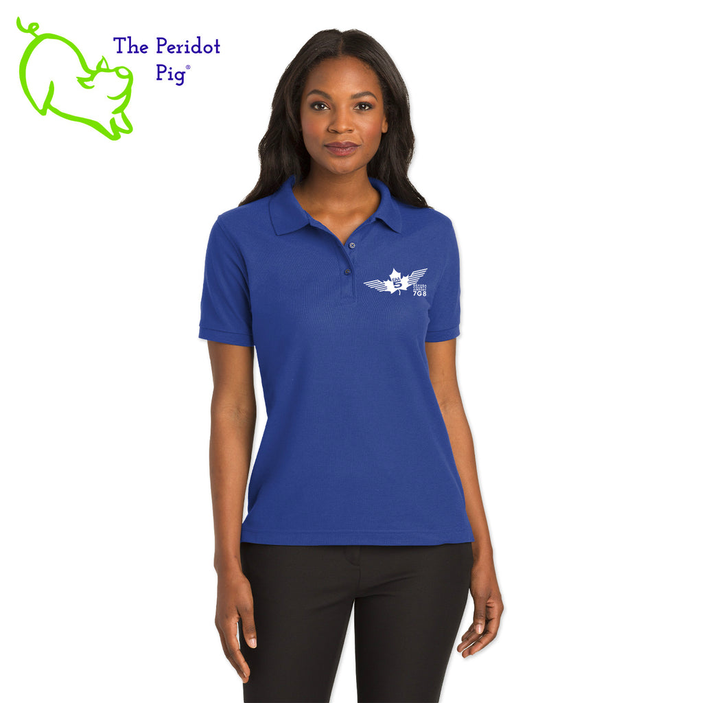 Renowned for its resilience, our incomparably comfortable classic polo is second to none. Expertly designed to resist wrinkles and shrinkage, this must-have polo delivers a luxuriously soft feel. Featuring the iconic EAA Chapter 5 logo on the left chest, you won't ever regret choosing this timeless piece. Front view shown in Royal-White.