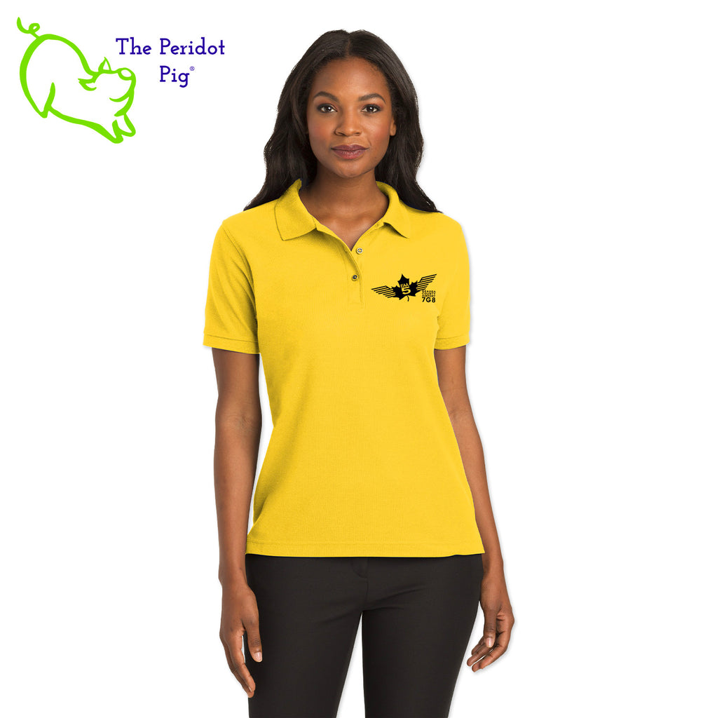 Renowned for its resilience, our incomparably comfortable classic polo is second to none. Expertly designed to resist wrinkles and shrinkage, this must-have polo delivers a luxuriously soft feel. Featuring the iconic EAA Chapter 5 logo on the left chest, you won't ever regret choosing this timeless piece. Front view shown in Yellow-Black.