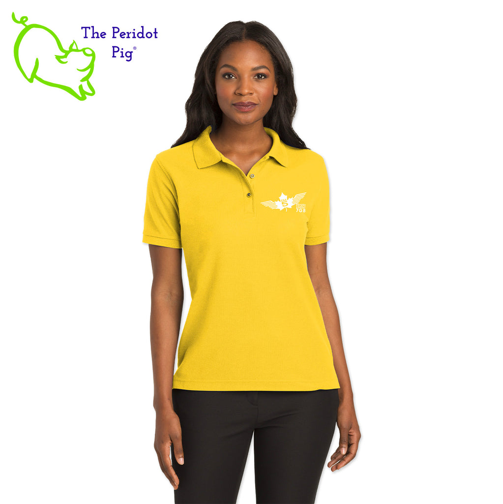 Renowned for its resilience, our incomparably comfortable classic polo is second to none. Expertly designed to resist wrinkles and shrinkage, this must-have polo delivers a luxuriously soft feel. Featuring the iconic EAA Chapter 5 logo on the left chest, you won't ever regret choosing this timeless piece. Front view shown in Yellow-White.