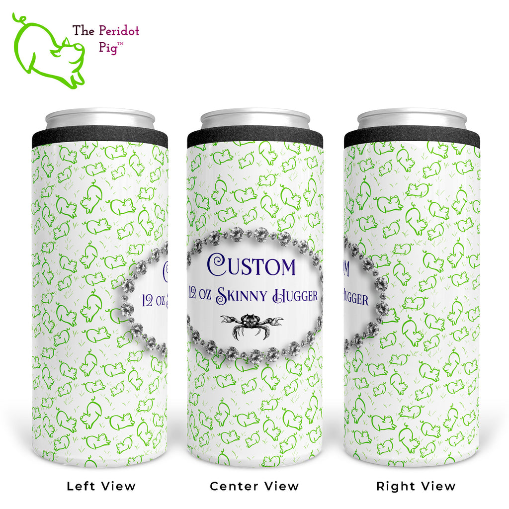 We can design a custom journal for you! We print these in vivid color with a permanent sublimation technique. We can use photos, images, logos or your own artwork to create a full-wrap, top to bottom design. Sample design shown in three views.