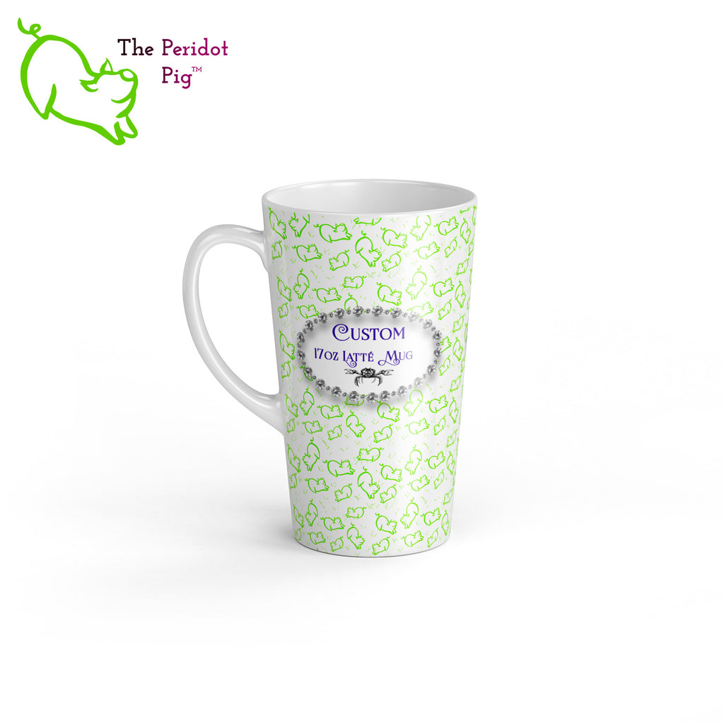 A sample image of a custom latte mug. Left view shown.