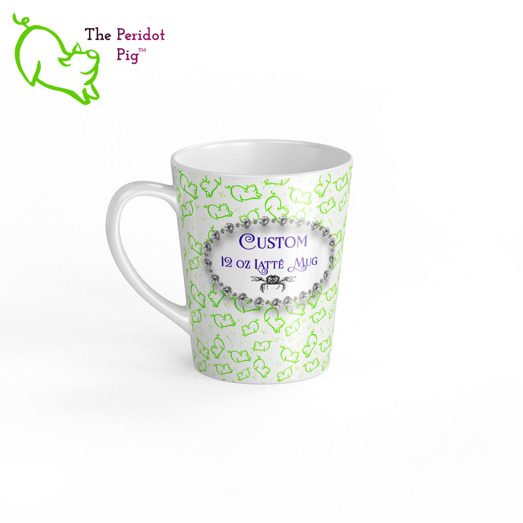 A sample image of a custom latte mug. Left view shown.