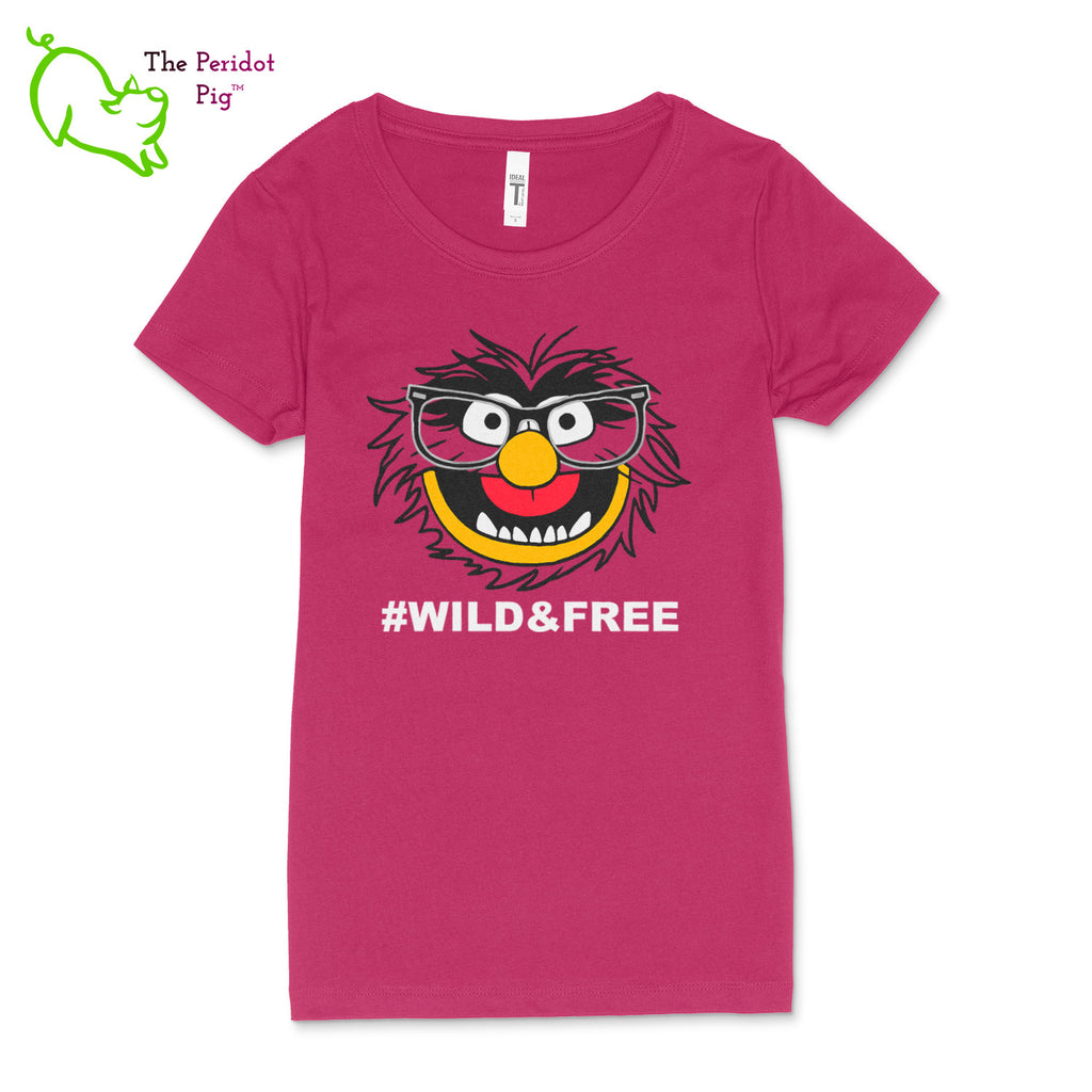 I bet you thought this would be an animal print shirt but instead it's a completely different kind of beast! Show off your inner wild and free animal with this cute retro shirt. Available in both a crew and v-neck style. The image is a super-lightweight stretch vinyl on the front only. Crew neck front view.