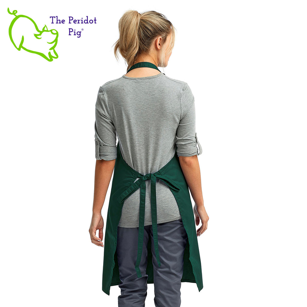 Calories don't count for free food and at Christmas. That's my story and I'm sticking to it! If you abide by this rule, here's the perfect apron for you.  The front says, "Calories don't count at Christmas" in bright festive colors. There are trees, candy canes, a gingerbread man and snow flakes to round out the design. Back view shown in Green.