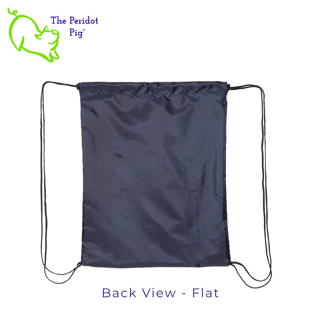 The cinch bag is made from sturdy 600D Denier polyester with a vivid stars and stripes print. We've added a matching monogram and blinged it up a bit with a touch of holographic vinyl on the front zippered pocket. The back is a lighter navy polyester keeping this pack lightweight but very durable. Back view shown.