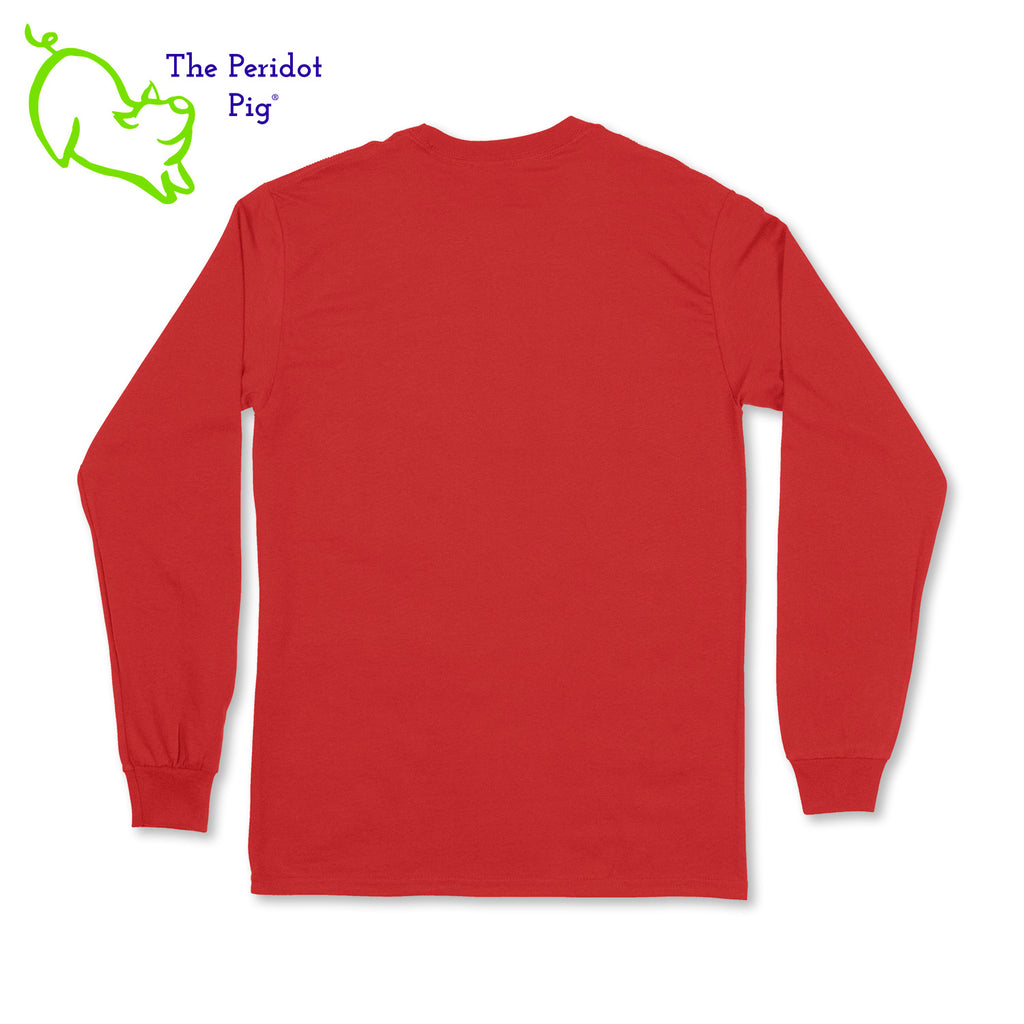 Before you start with the "bah humbugs", try this shirt instead. It says, "This is as jolly as I get" in bright, vivid color. There's even a couple of sprigs of mistletoe! Back view in red.