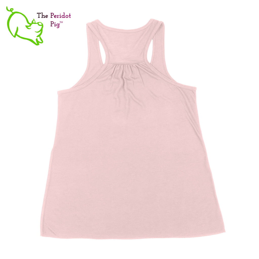 This racerback tank is super soft, lightweight, and form-fitting (but not too tight in the mid-section) with a flattering cut and raw edge seams for an edgy touch. The front features Kristin Zako's logo and the back is blank. The print will be in a "vintage" look that is slightly faded. Back view in Pink.