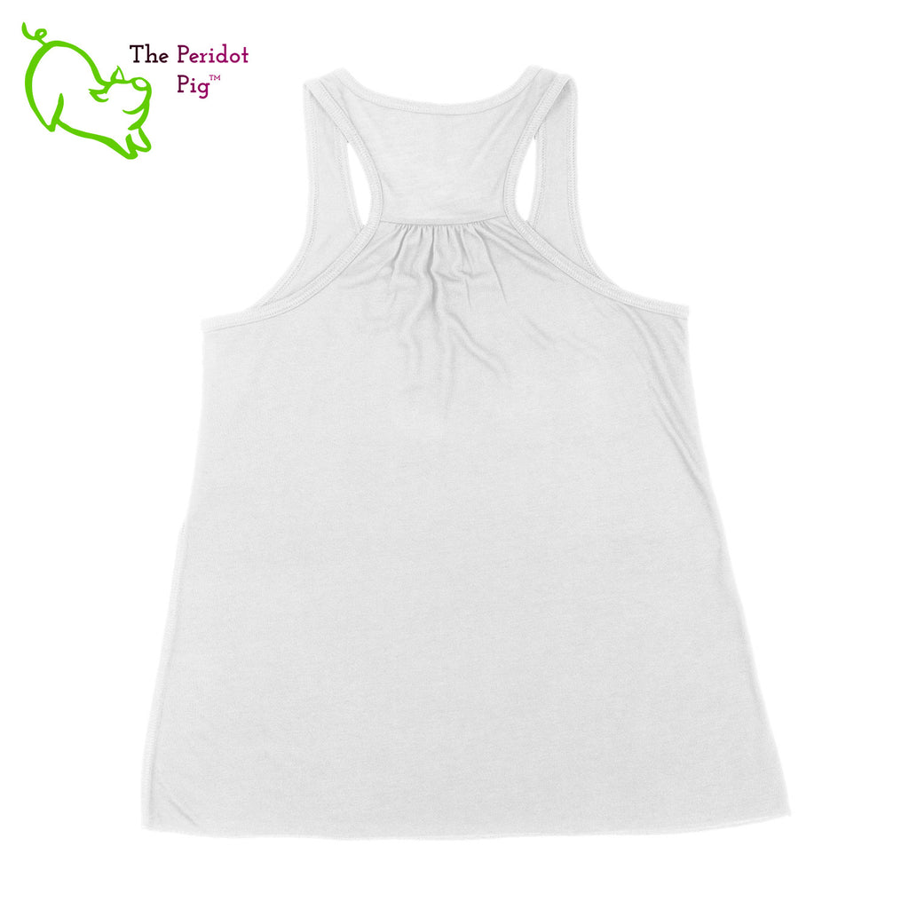 This racerback tank is super soft, lightweight, and form-fitting (but not too tight in the mid-section) with a flattering cut and raw edge seams for an edgy touch. The front features Kristin Zako's logo and the back is blank. The print will be in a "vintage" look that is slightly faded. Back view in White.