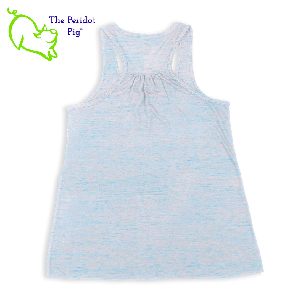 This racerback tank is super soft, lightweight, and form-fitting (but not too tight in the mid-section) with a flattering cut and raw edge seams for an edgy touch. The front features Coach Michele Smits' Natural Balance logo and the back is blank. Back view in blue marble.