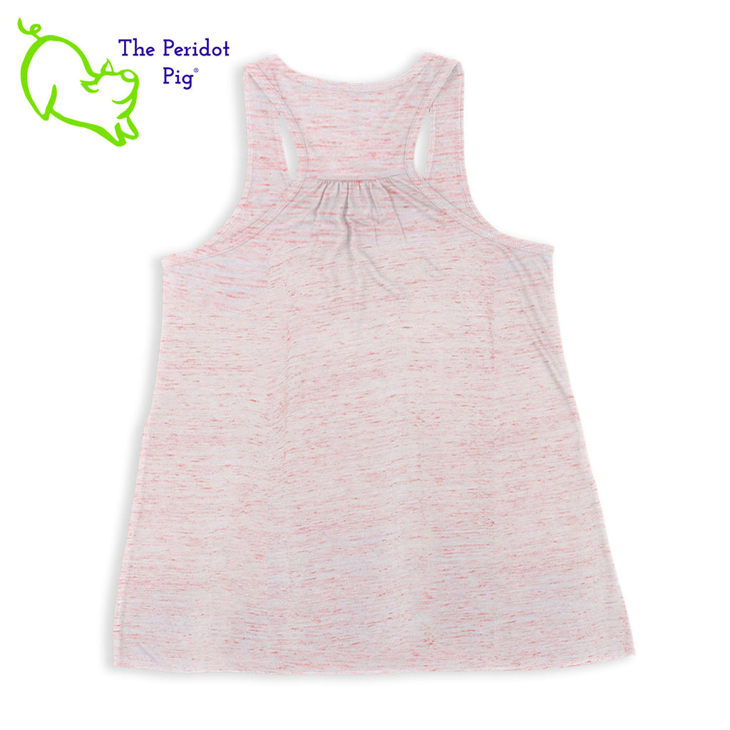 This racerback tank is super soft, lightweight, and form-fitting (but not too tight in the mid-section) with a flattering cut and raw edge seams for an edgy touch. The front features Coach Michele Smits' Natural Balance logo and the back is blank. Back view in red marble.