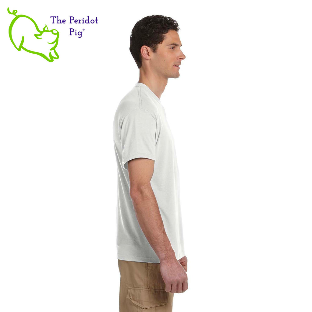 Add a little humor as you cart the kids around trick or treating. These shirts feature a bright orange design with the saying, "It's okay. I don't like you either" and a couple of candy corns with comic faces. The back is blank on these shirts. Side view shown.